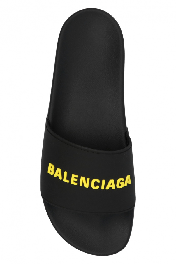 Balenciaga pool slides black hot sale